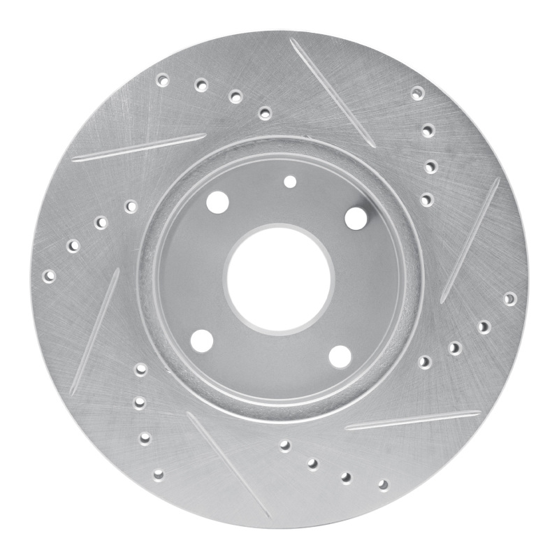 Chevrolet Epica Brake Rotor (1) - Front Left - R1 Concepts - Drilled & Slotted - Silver - `04-`10